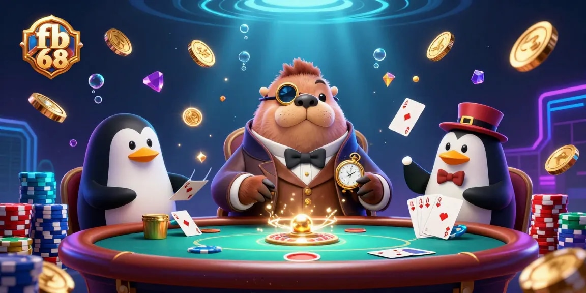 Engage in thrilling poker action at fb 68 with a witty walrus and bluffing pufferfish.