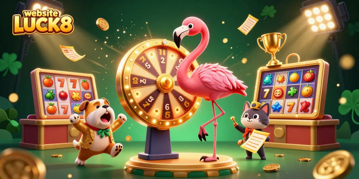 Engage with exciting gameplay at website LUCK8 featuring dynamic slot reels, golden prizes, and fun characters.