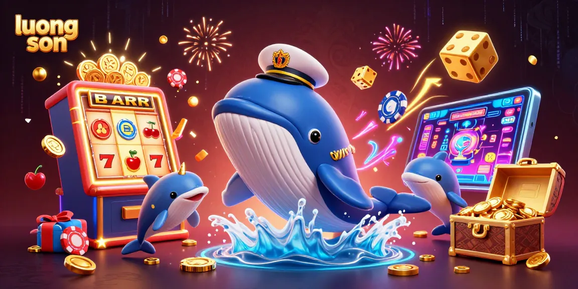 Experience vibrant gaming with luong son as whales and dolphins celebrate a jackpot.