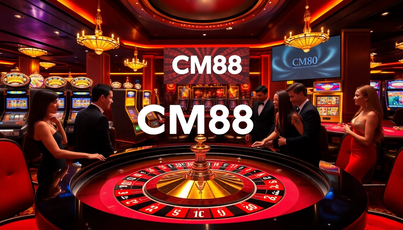 Players enjoying a thrilling roulette game at CM88 casino, showcasing vibrant atmosphere and luxurious setting.