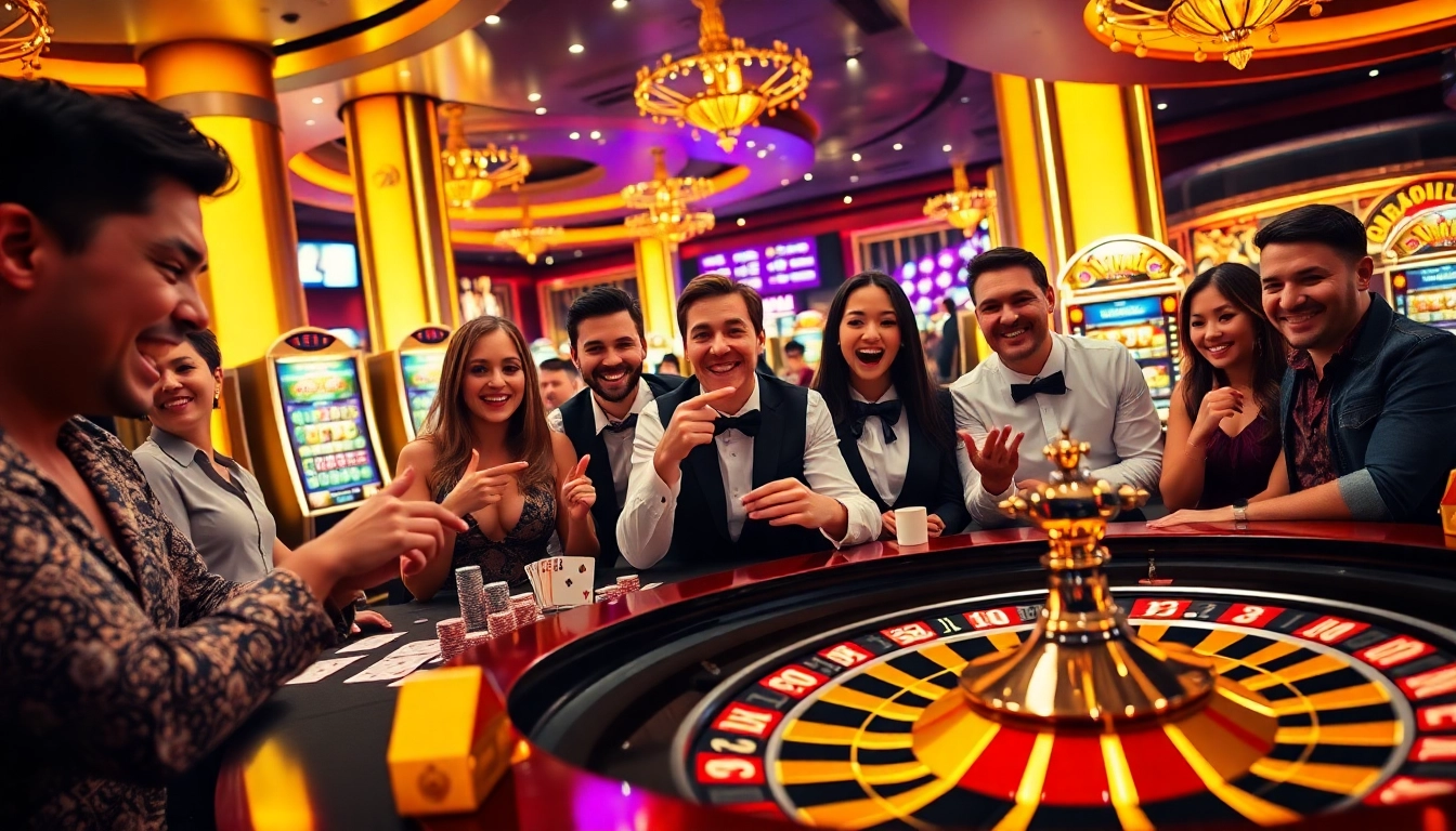 NHATVIP players enjoying gambling excitement with vibrant casino games and high-stakes action.
