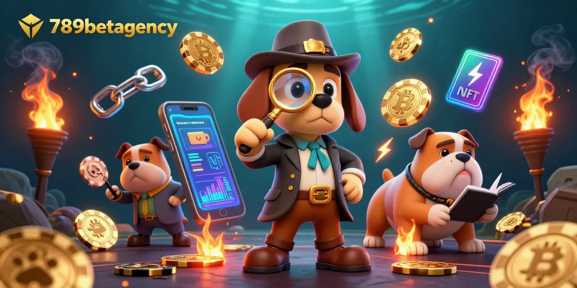Engage with the vibrant 789betagency scene featuring a detective and clues amidst dynamic casino elements.