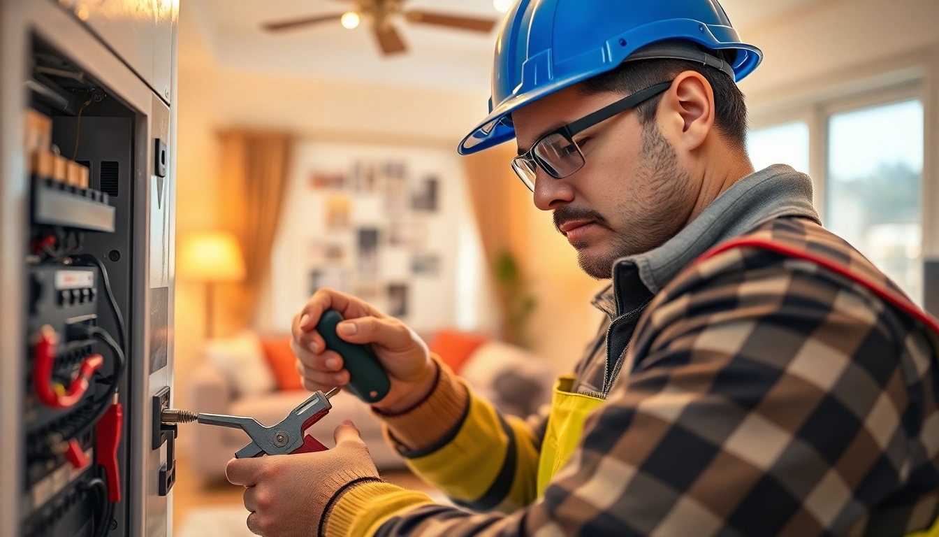 Experienced electrician vancouver conducting repairs in a bright, modern home setting.