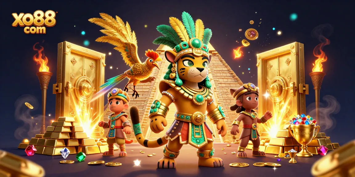 Engage in thrilling gameplay at xo88 com with a vibrant 3D casino illustration showcasing excitement and treasure.