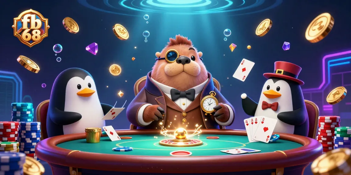 Engage in thrilling poker action at fb 68 with a witty walrus and bluffing pufferfish.