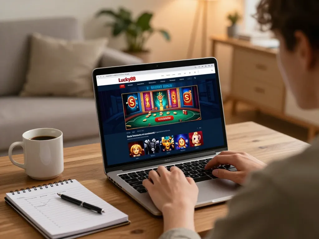 Experience Đăng ký Lucky88 with an engaging online gaming setup showcasing poker games.