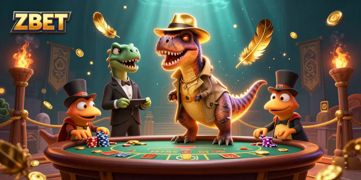 Win exciting prizes with ZBET in a vibrant casino scene, showcasing animated characters.