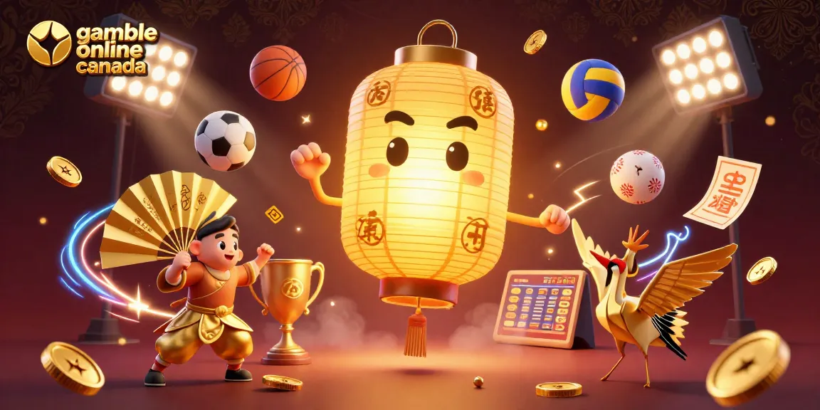 Experience the thrill of gamble online canada with vibrant casino scenes filled with animated sports and lucky symbols.