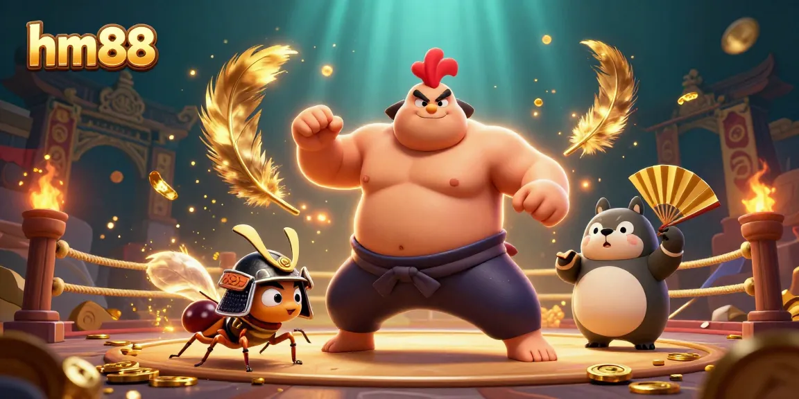Engage with the electrifying atmosphere of hm88 as a powerful sumo wrestler and fierce samurai cricket battle in a dynamic arena.