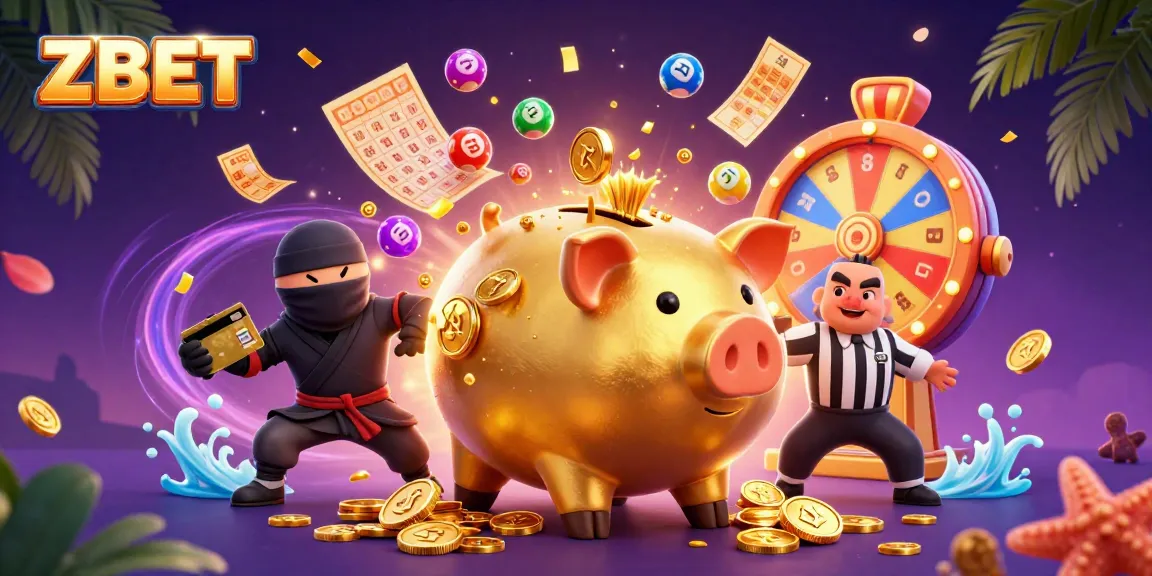 ZBET players celebrate big wins with colorful lottery balls and golden prizes in dynamic casino action.