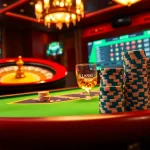 lu88 players experience excitement at a luxurious poker table with vibrant casino elements.