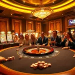 Exciting gambling atmosphere at MM88 ZO casino features poker tables and vibrant slot machines.
