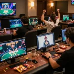 Engaged players utilizing https://da88at.com/ for an exhilarating online casino gaming experience.