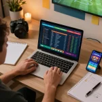 Bet on max88 using a laptop for online sports betting while tracking live odds.