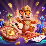 Experience excitement at xx88 com with a vibrant 3D casino scene featuring lucky symbols, golden coins, and a tiger sultan.
