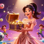 Engage with topbet's vibrant treasure scene filled with lottery elements and sparkling gems.