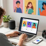 User exploring CrushOn AI platform chat features with vibrant character designs in an engaging digital workspace.