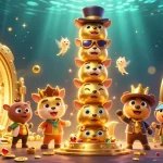Experience the excitement of af88 casino with a vibrant 3D illustration of dynamic slot games and treasures.