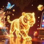 Experience thrilling gameplay at 98winmv with a vibrant casino atmosphere featuring golden tiger and jackpot.