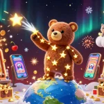Experience the excitement of ONE88 with a vibrant 3D illustration of stars, games, and jackpots.