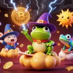 ZBET transforms gaming prowess with golden coins and crypto symbols in a vibrant casino illustration