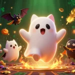Engage in exciting gameplay with the whimsical 789win trang chu casino scene featuring a glowing ghost cat.