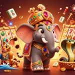 Engage with ONE88's vibrant casino scene filled with slot reels and festive elements.