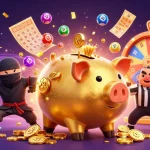 ZBET players celebrate big wins with colorful lottery balls and golden prizes in dynamic casino action.